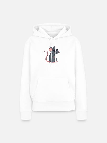 Ratten-Stilvolle Dunkle Brille - Frauen Premium Bio Hoodie - Weiß