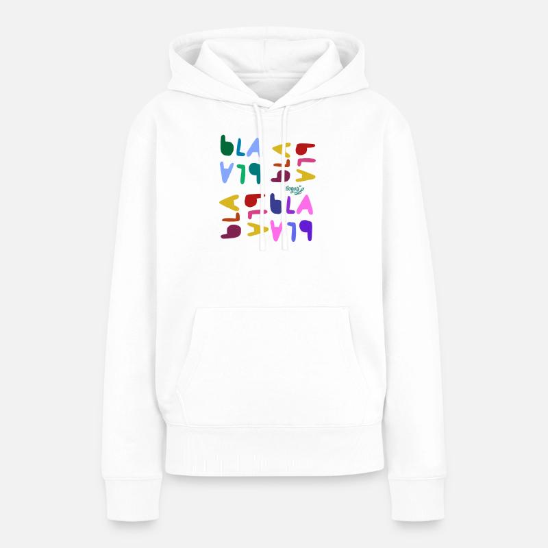 Bla bla bla - Sweat à capuche Premium bio Femme - blanc