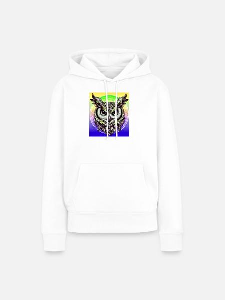 Eule - Frauen Premium Bio Hoodie - Weiß