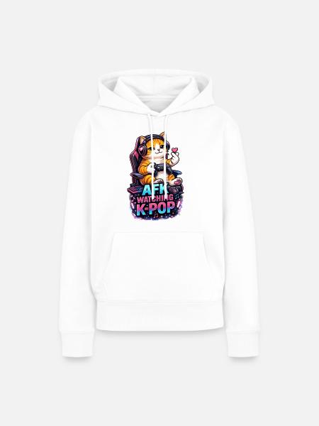 AFK Watching K Pop - Frauen Premium Bio Hoodie - Weiß