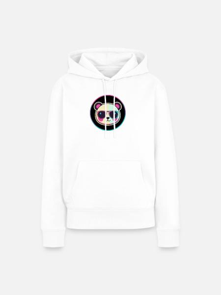 Neon-Panda-Sonnenbrillen - Frauen Premium Bio Hoodie - Weiß
