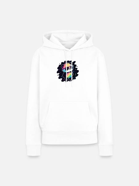 Panda Rainbow Galaxy Coole Brillen - Frauen Premium Bio Hoodie - Weiß