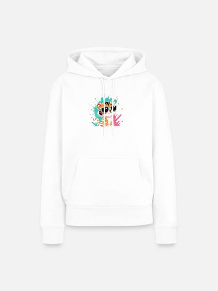 Tiger Chic bunte Sonnenbrillen - Frauen Premium Bio Hoodie - Weiß