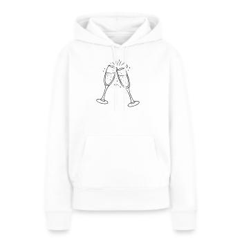 Sektglaeser Clipart - Sweat à capuche Premium bio Femme - blanc - Devant - Julia (174cm)