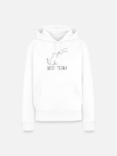 Katze Team Faust - Frauen Premium Bio Hoodie - Weiß