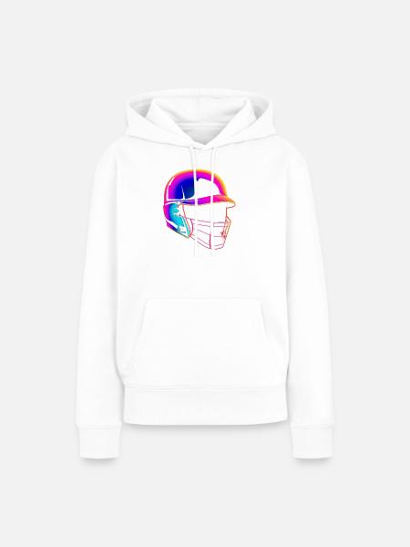 Baseball Helm 80er Jahre Stil - Frauen Premium Bio Hoodie - Weiß