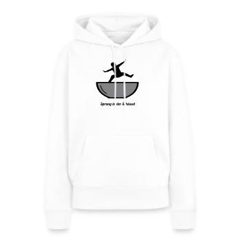 Sprung in der Schüssel - Frauen Premium Bio Hoodie - Weiß - Vorne - Julia (174cm)