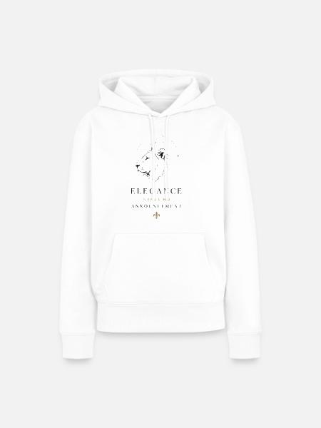 Eleganz Luxus Löwe Minimalismus Statement Ansage - Frauen Premium Bio Hoodie - Weiß