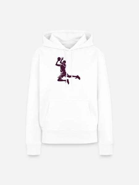 Dunk-Silhouette im Basketball - Frauen Premium Bio Hoodie - Weiß