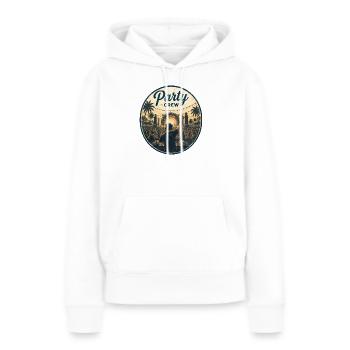 DJ sur la plage : soirée au coucher du soleil - Sweat à capuche Premium bio Femme - blanc - Devant - Julia (174cm)