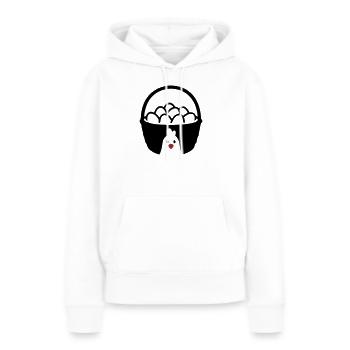 Icône du poulet en panier à œufs - Sweat à capuche Premium bio Femme - blanc - Devant - Julia (174cm)