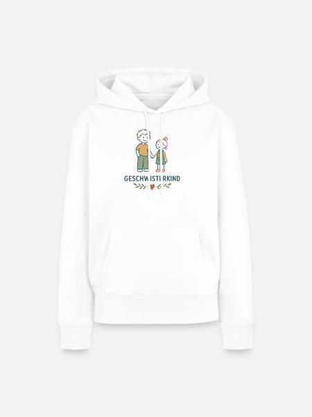 Geschwisterkind Geschwisterliebe - Frauen Premium Bio Hoodie - Weiß