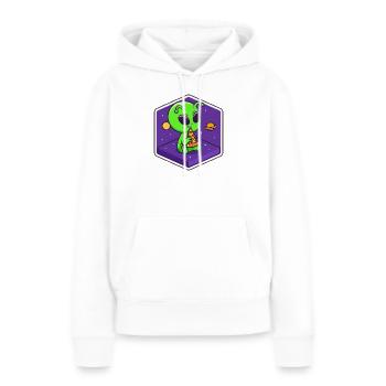 Alien Pizza Scout - Frauen Premium Bio Hoodie - Weiß - Vorne - Julia (174cm)