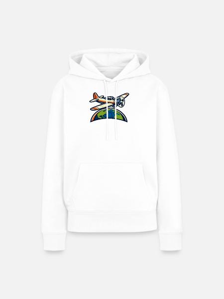 Weltflugzeug Symbolik - Frauen Premium Bio Hoodie - Weiß