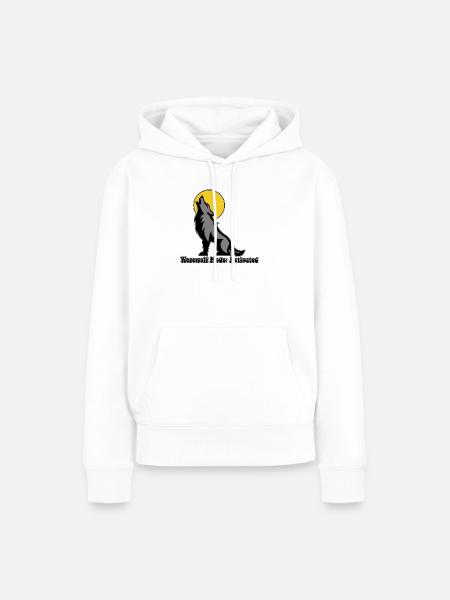 Werwolf-Mond-Heul-Grafik - Frauen Premium Bio Hoodie - Weiß