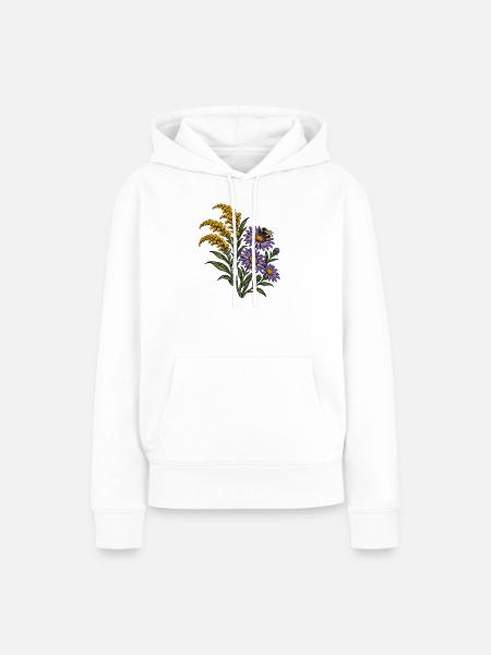 Goldrute-Aster-Hummel - Frauen Premium Bio Hoodie - Weiß