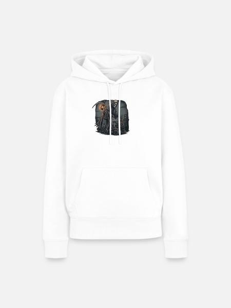 Sensenmann mit Laterne - Frauen Premium Bio Hoodie - Weiß
