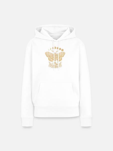 Der Nachtfalter unter den Mondphasen - Frauen Premium Bio Hoodie - Weiß