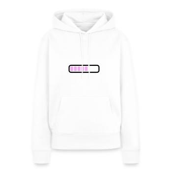 Akku Batterie loading - Frauen Premium Bio Hoodie - Weiß - Vorne - Julia (174cm)