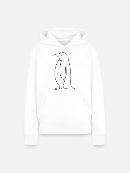 Linien Piniguin - Frauen Premium Bio Hoodie - Weiß