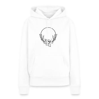 Couronne florale Boho feuille de saule 4 - Sweat à capuche Premium bio Femme - blanc - Devant - Julia (174cm)