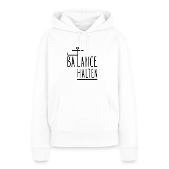Balance halten - Frauen Premium Bio Hoodie - Weiß - Vorne - Julia (174cm)
