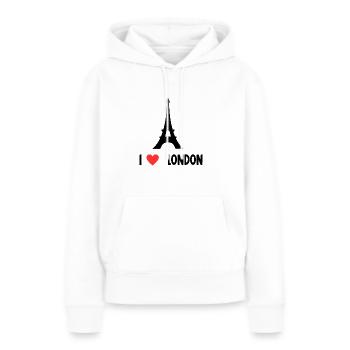 Ich liebe London - Frauen Premium Bio Hoodie - Weiß - Vorne - Julia (174cm)