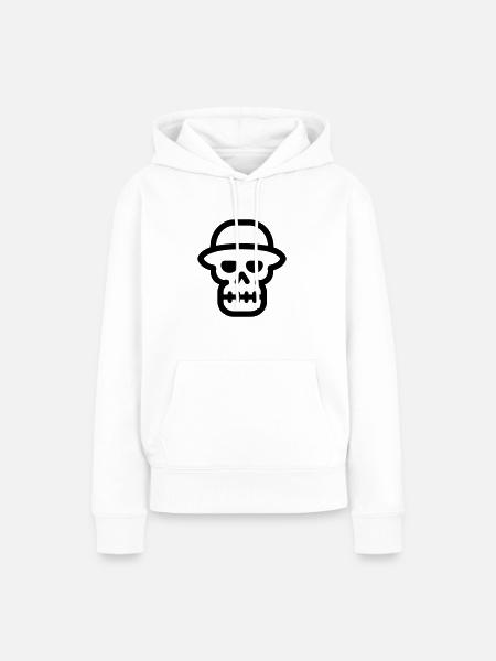 Schädel - Frauen Premium Bio Hoodie - Weiß
