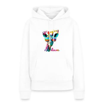 Funky Mama. Geburtstag, Muttertag. Giraffe - Frauen Premium Bio Hoodie - Weiß - Vorne - Julia (174cm)