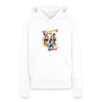 Funky Bulldog Girl - Women’s Premium Organic Hoodie - white - Front - Julia (174cm)