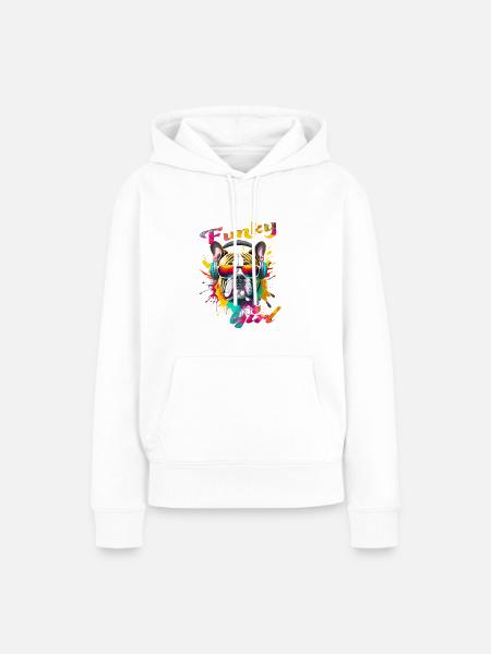 Funky Bulldogge Mädchen - Frauen Premium Bio Hoodie - Weiß