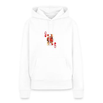 Poker Card Queen Of Hears - Frauen Premium Bio Hoodie - Weiß - Vorne - Julia (174cm)