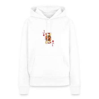 Poker Card Jack Of Diamonds - Frauen Premium Bio Hoodie - Weiß - Vorne - Julia (174cm)