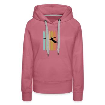 Retro Ultimate Frisbee - Women’s Premium Organic Hoodie - mauve - Front - Isabella (175cm)