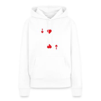 Cartes de poker 2 de cœurs - Sweat à capuche Premium bio Femme - blanc - Devant - Julia (174cm)