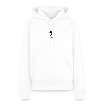Oxford Comma Fan - Women’s Premium Organic Hoodie - white - Front - Julia (174cm)