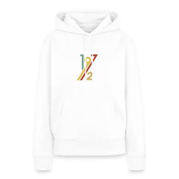 Retro 1972 Cool 70s Throwback Old School Vintage - Women’s Premium Organic Hoodie - white - Front - Julia (174cm)