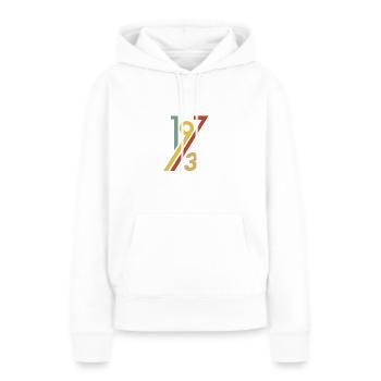 Retro 1973 Cool 70s Throwback Old School Vintage - Women’s Premium Organic Hoodie - white - Front - Julia (174cm)