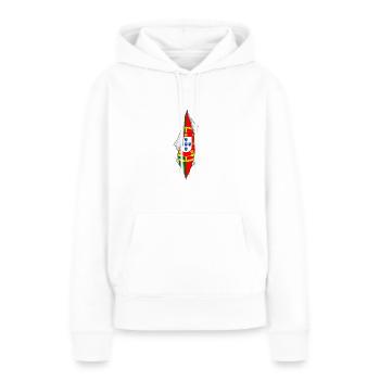 drapeau portugais fier patriotique Portugal - Sweat à capuche Premium bio Femme - blanc - Devant - Julia (174cm)