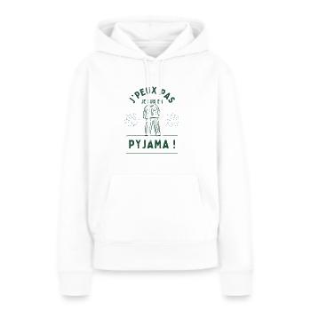 je ronfle pas je ronronnne - Pyjama - Sweat à capuche Premium bio Femme - blanc - Devant - Julia (174cm)