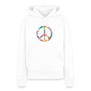 Peace Flower Cadeau d’idée - Sweat à capuche Premium bio Femme - blanc - Devant - Julia (174cm)