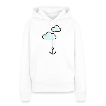 Anker mit Wolke - Frauen Premium Bio Hoodie - Weiß - Vorne - Julia (174cm)