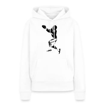 touchdown - Frauen Premium Bio Hoodie - Weiß - Vorne - Julia (174cm)