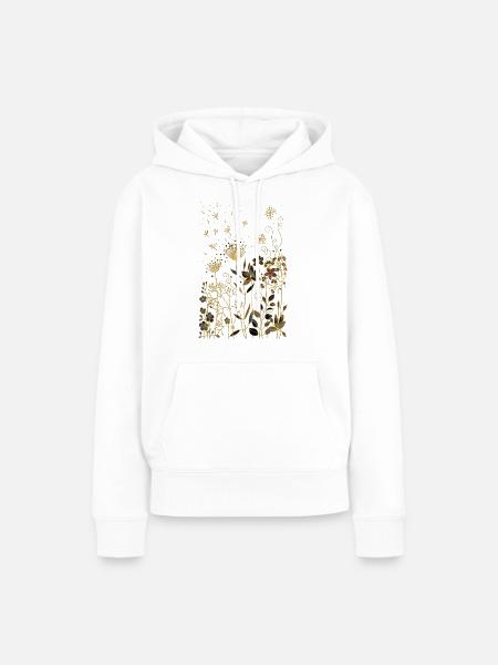 Blumen - Frauen Premium Bio Hoodie - Weiß