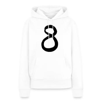 8 Idée cadeau en noir peinte à la main à huit chiffres - Sweat à capuche Premium bio Femme - blanc - Devant - Julia (174cm)