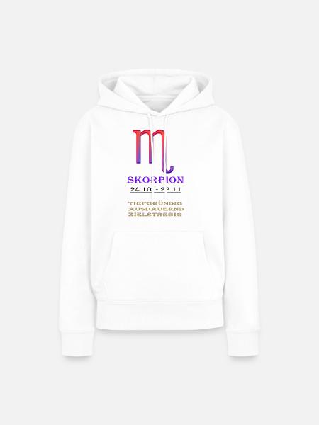 Skorpion Sternzeichen - Frauen Premium Bio Hoodie - Weiß