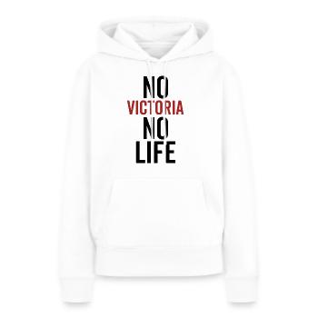 Pas de Victoria Pas de vie - Sweat à capuche Premium bio Femme - blanc - Devant - Julia (174cm)