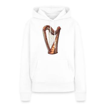 Harpe dans le style comique - Sweat à capuche Premium bio Femme - blanc - Devant - Julia (174cm)