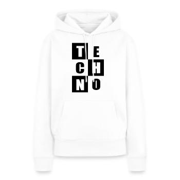 Citations de musique techno - Sweat à capuche Premium bio Femme - blanc - Devant - Julia (174cm)