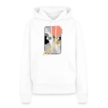 SE LEVER - Sweat à capuche Premium bio Femme - blanc - Devant - Julia (174cm)